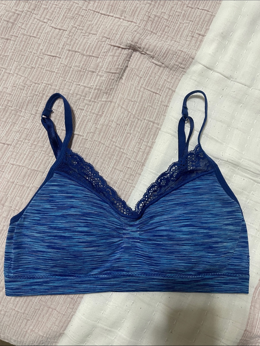 Jenni Blue Lace-Trim Wireless Bralette